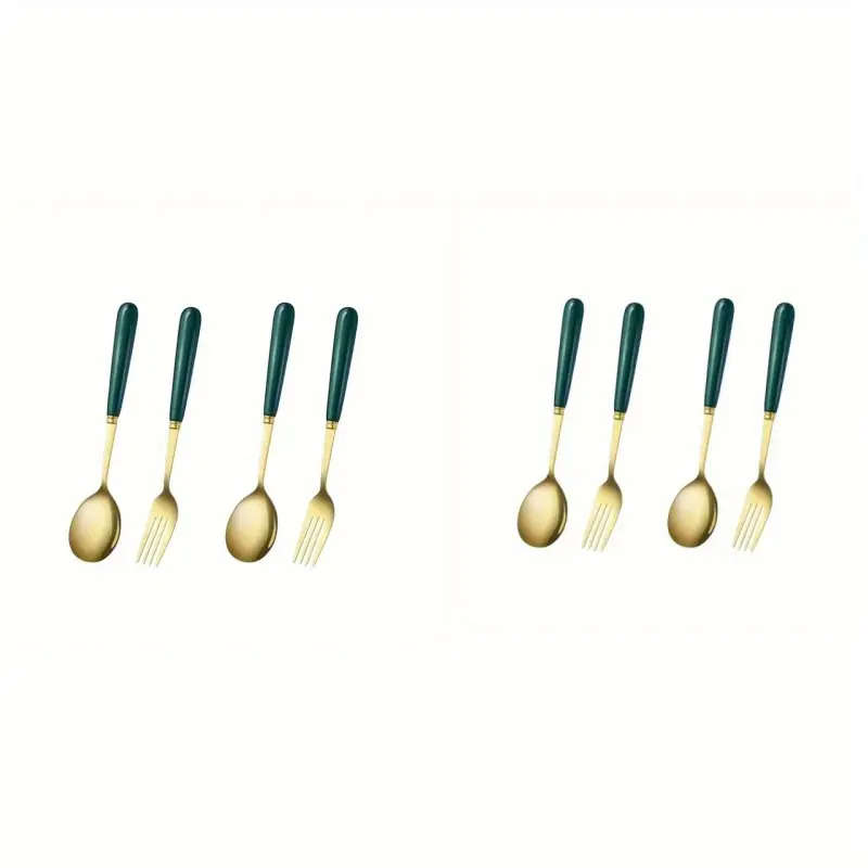 8 Piece Stainless Steel Long Handle Spoon Set