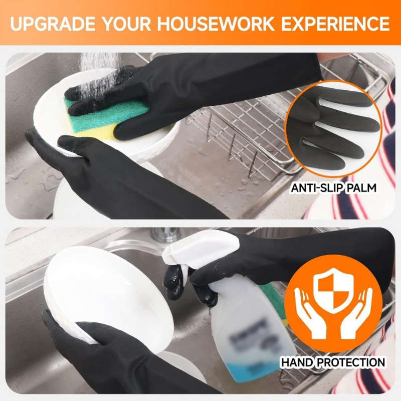 1 Pair  Black Household Cleaning Gloves