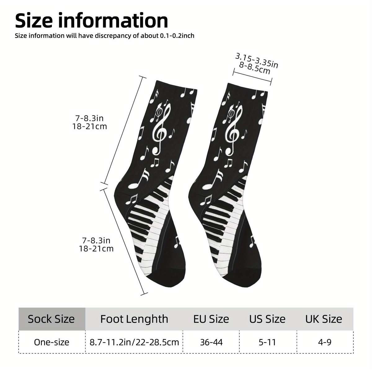 1 Pair Black One Size Socks