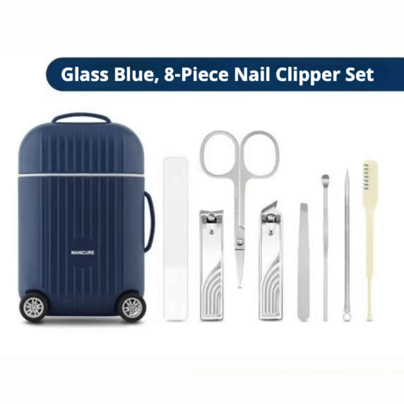 8pcs Stainless Steel Nail Clippers Set Mini Luggage Luggage Nail Clippers Set Including File