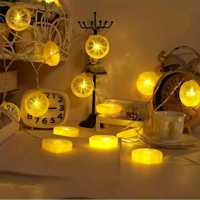 10 LED Lemon-Shaped String Lights Green
