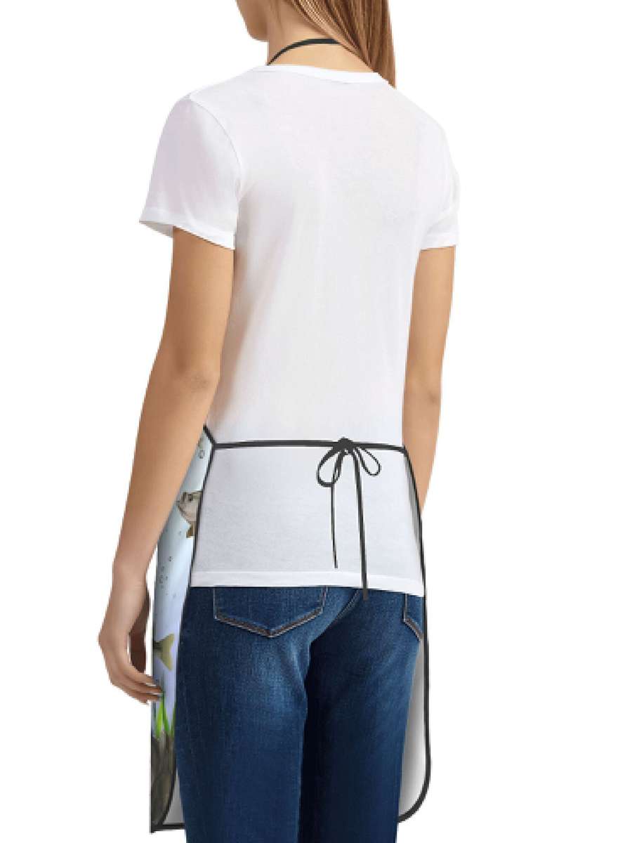 1pc Creative Bass Fish Design Kitchen Apron