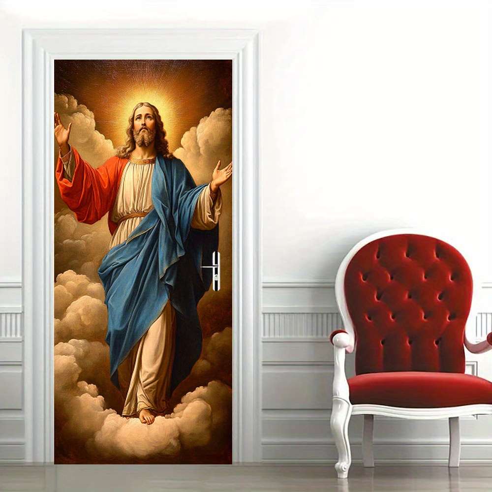 1pc 76.96x199.9cm Jesus Christian Themed Stickers