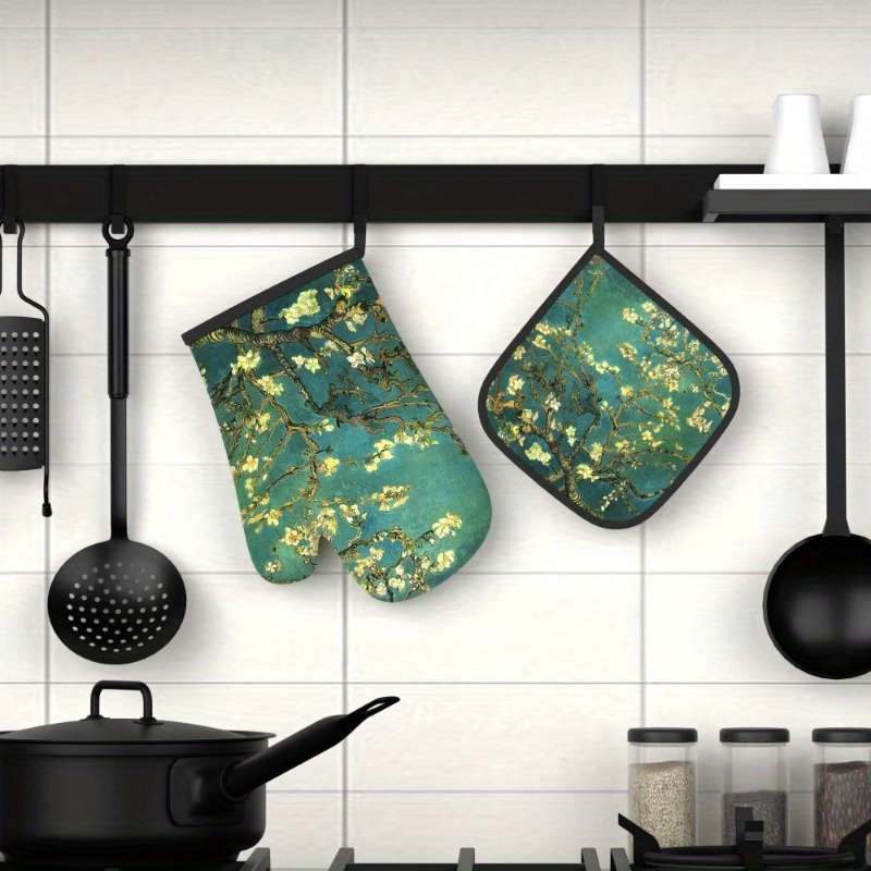 2pcs Heat-Resistant Oven Mitts