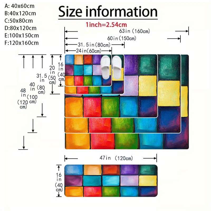 1Pc 15.7x47.24inch 40x120cm Premium Material Quality Floor Mat