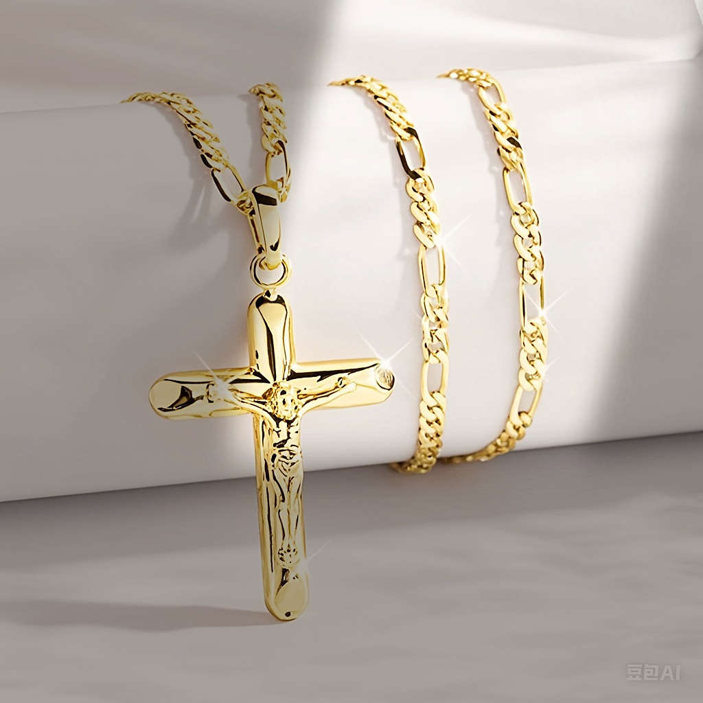 1 Piece Golden Jesus Theme Pendant