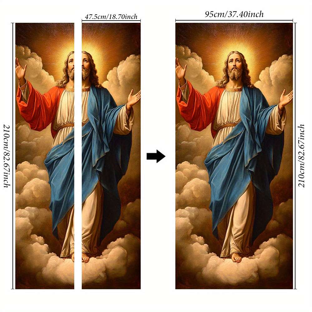 1pc 76.96x199.9cm Jesus Christian Themed Stickers