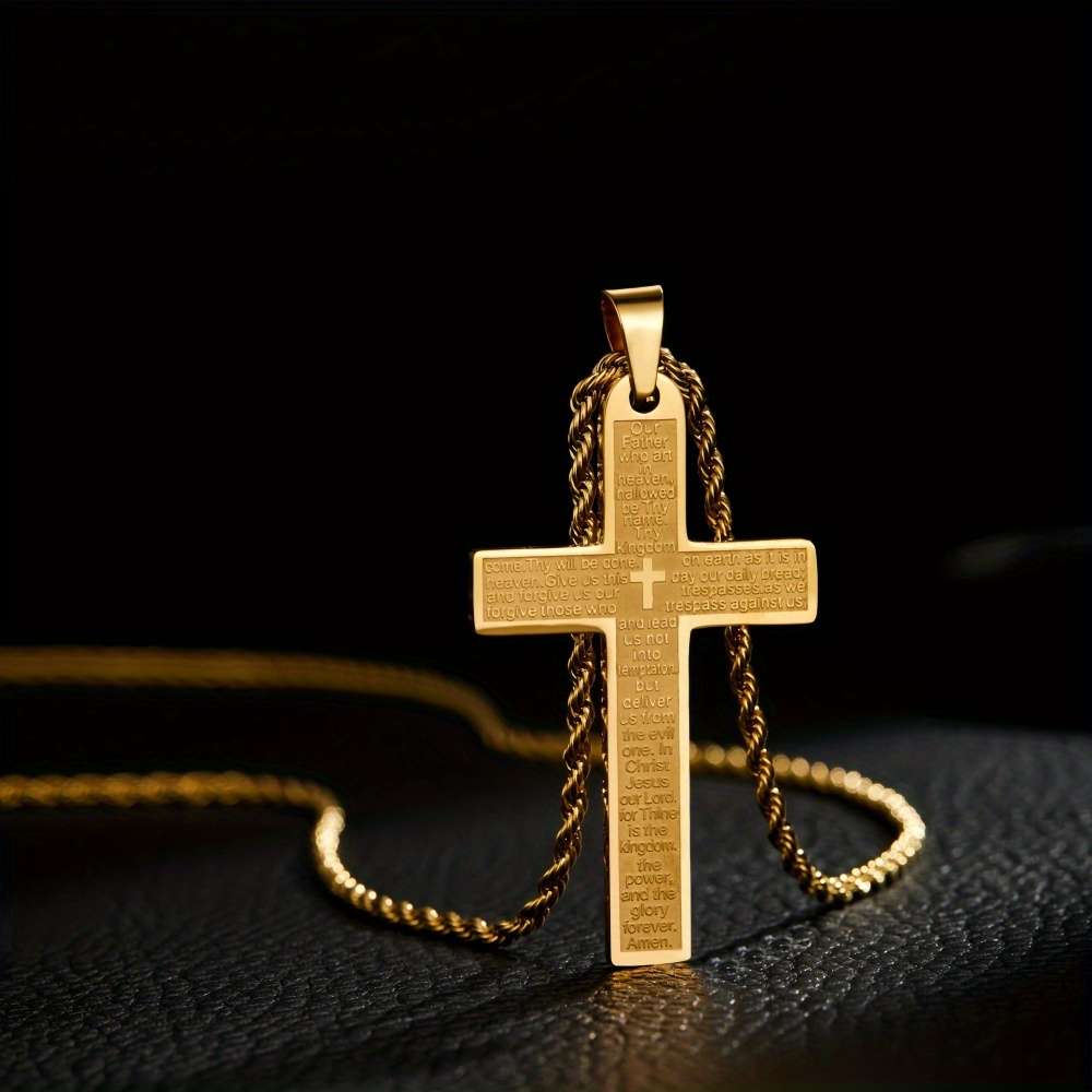1 Piece Golden Jesus Theme Pendant