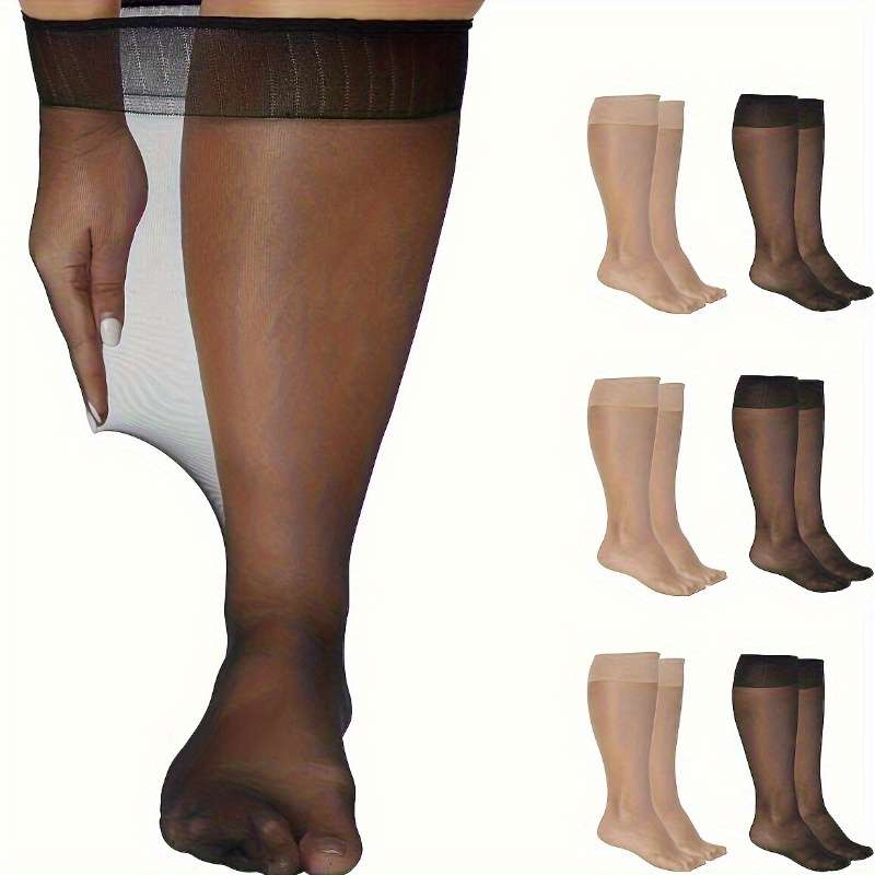 10 Pairs Black One Size High Elastic Socks