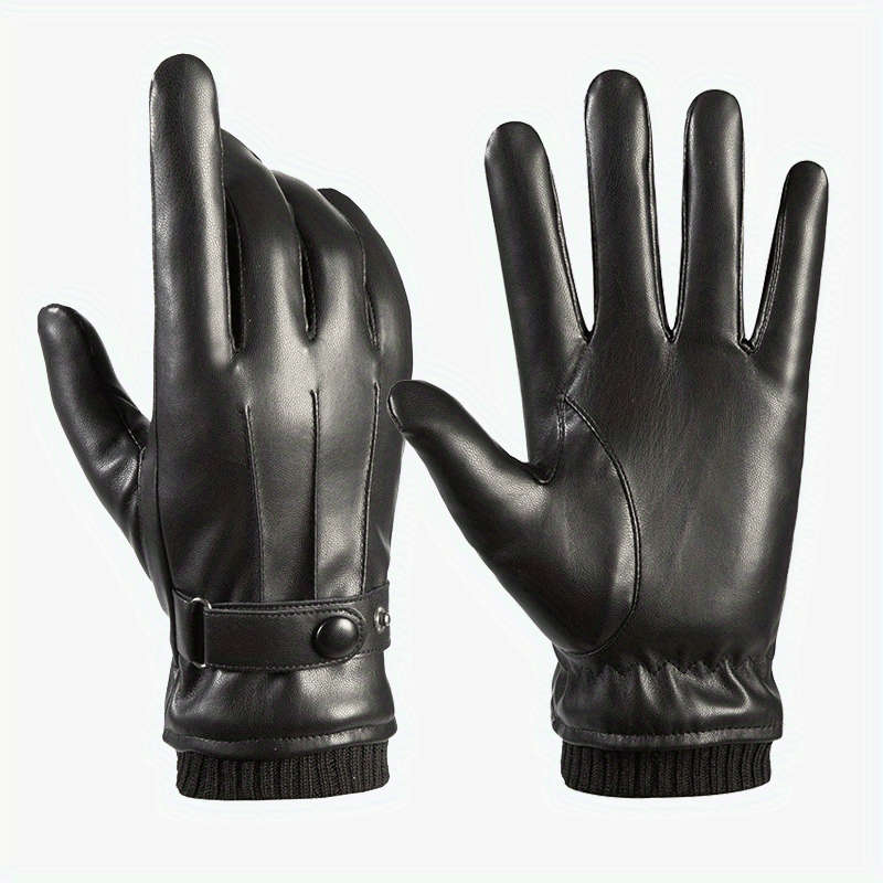 1 Pair Black Warm Gloves