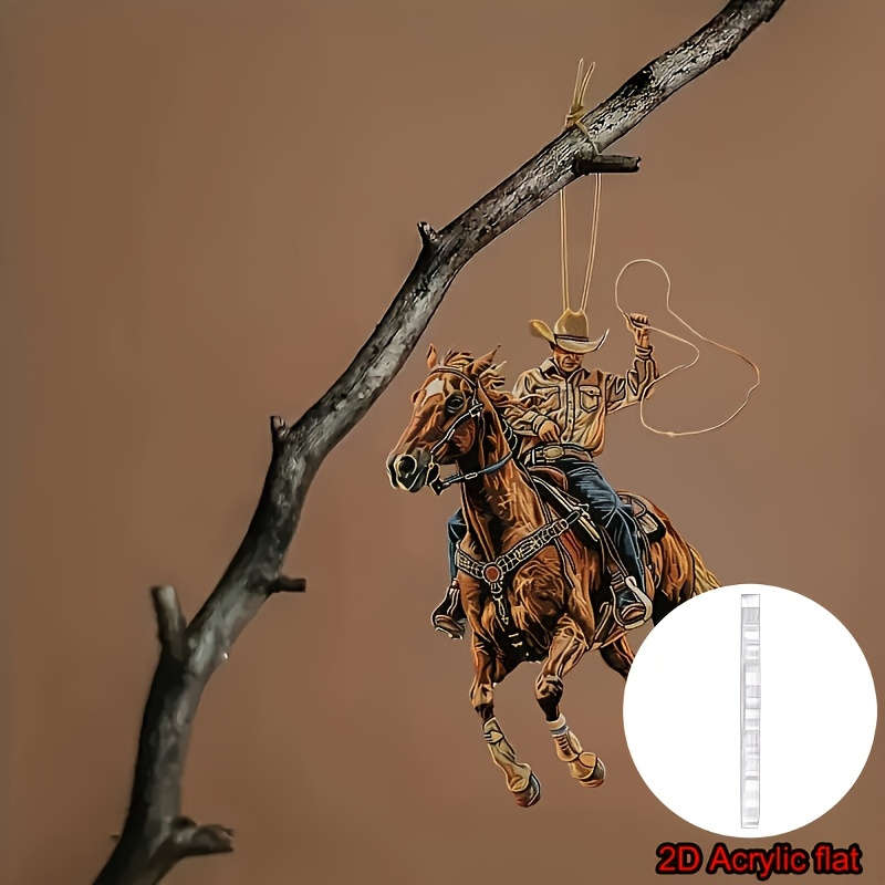 1pc 2D Flat  Car Hanging Decorations  Cute Riding Cowboy Fabric Car Interior Hanging Decorat