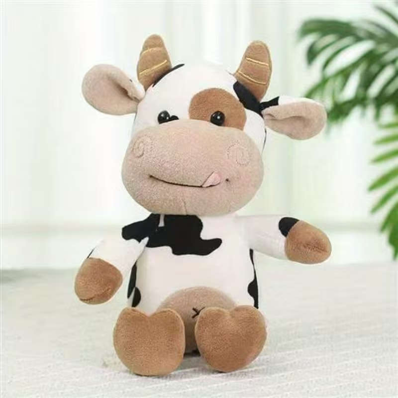 Cute Mixed Color Plush Cow Doll