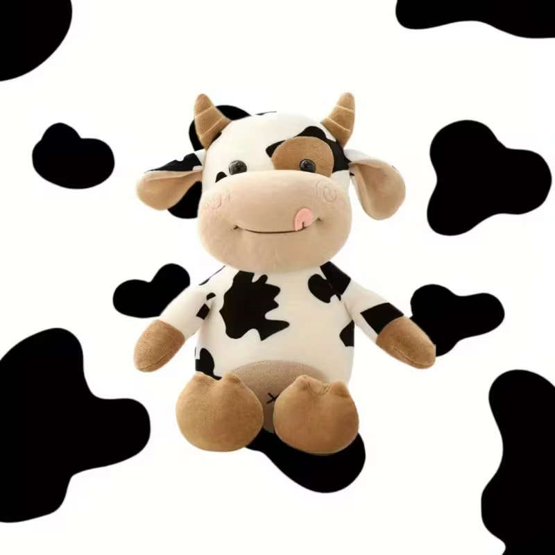 Cute Mixed Color Plush Cow Doll