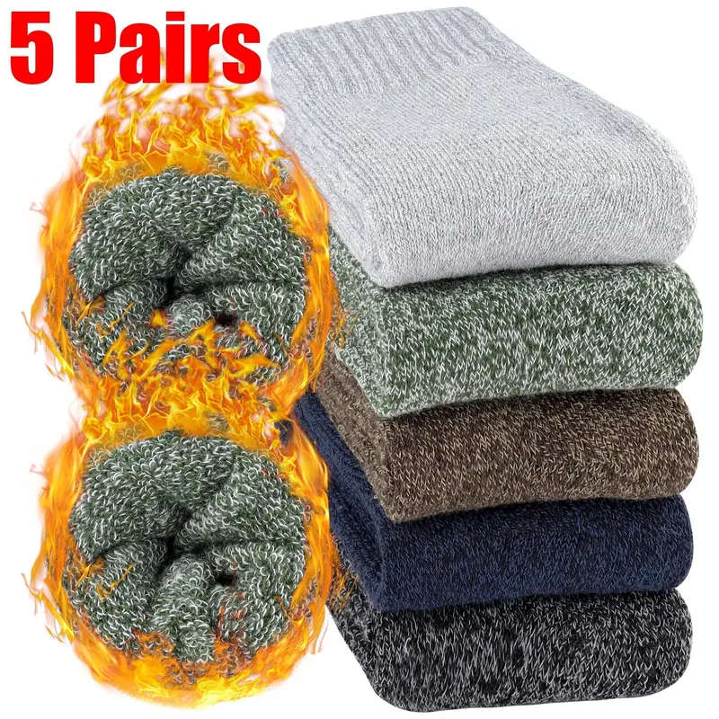 5 Pairs Of Warm Winter Socks For Men