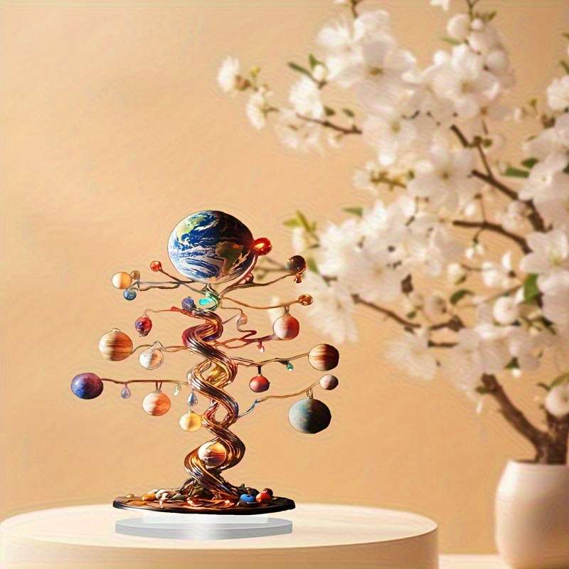 1pc 2D Flat   Acrylic Ornament A Flat Decorative Piece Earth Two-Dimensional Flat Desktop Decor