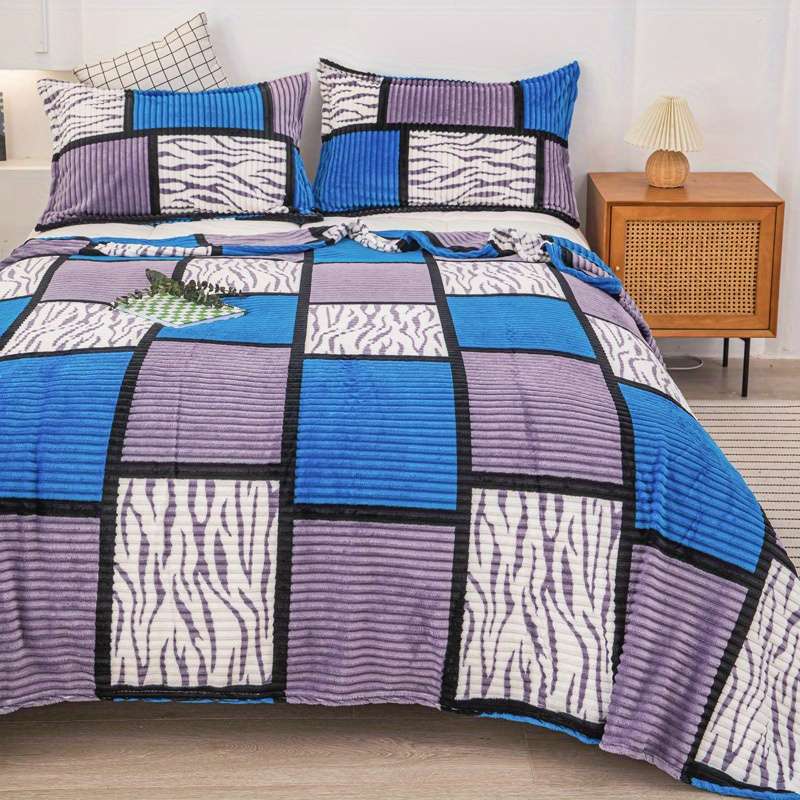 1ps Blanket Color Green Camel Grid size 78.7INx47.2IN 200CMx120CM