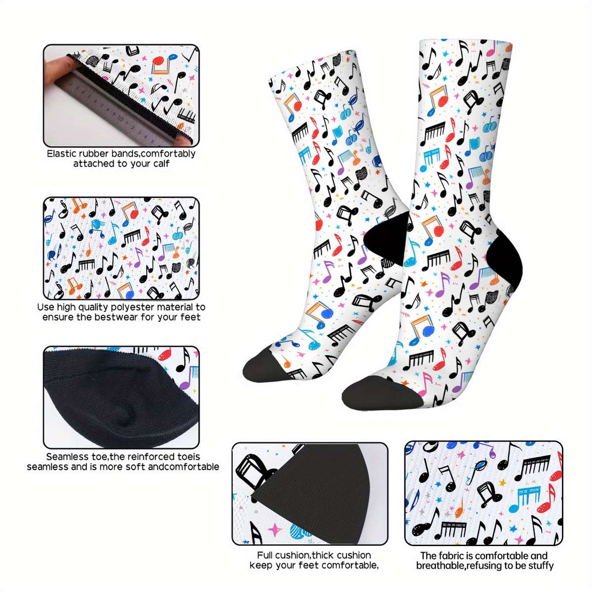 1 Pair Mixed Color One Size Socks