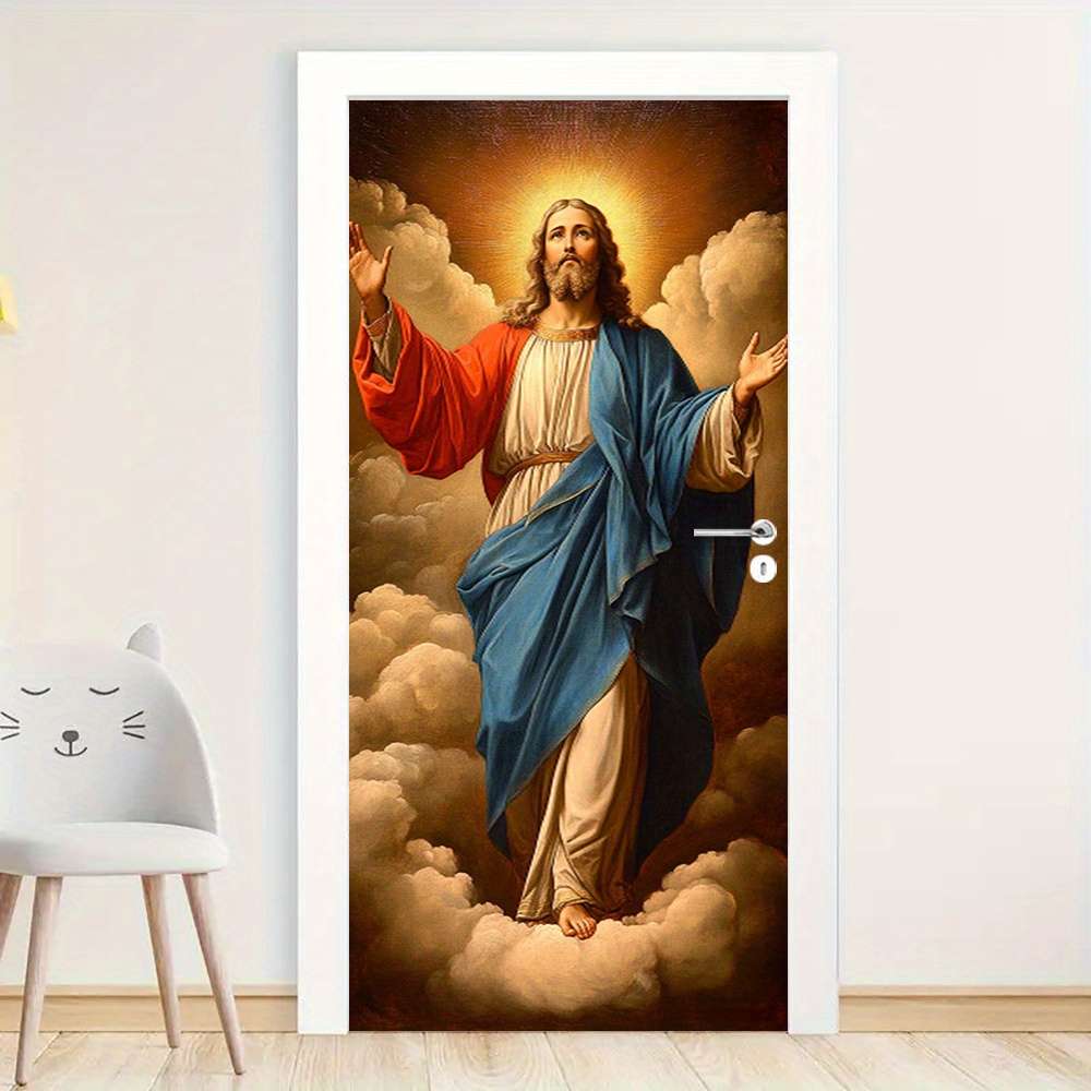 1pc 76.96x199.9cm Jesus Christian Themed Stickers