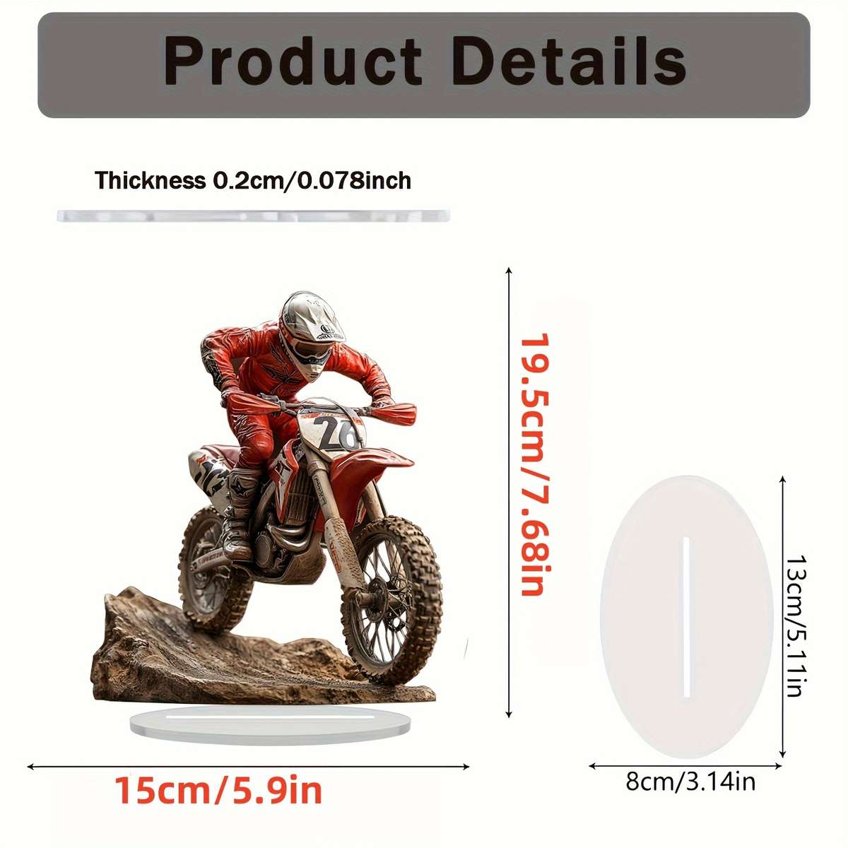 1pc 2D Flat    Design Mountain Bike Ornament Easter Gift Acrylic Sign Ornament Cozy