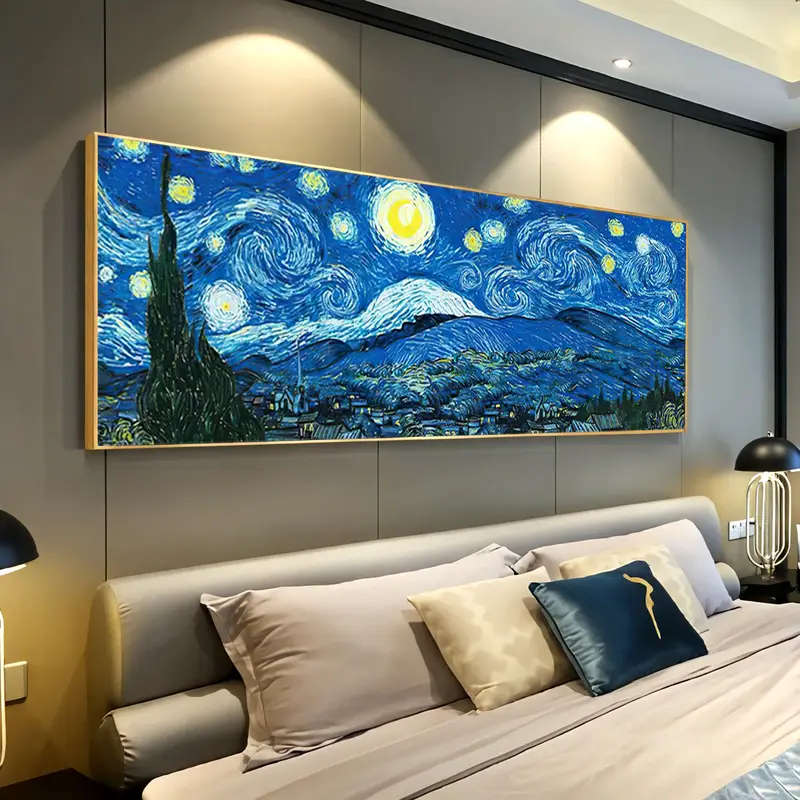 Van Gogh'S "Starry Night" Canvas Art Print - Frameless, Modern Minimalist Wall Decor
