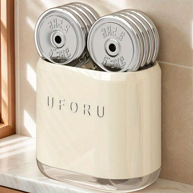 1pc Wall Mounted Kitchen Utensil Rack Plastic No Drilling Required Knife Holder with Drainag