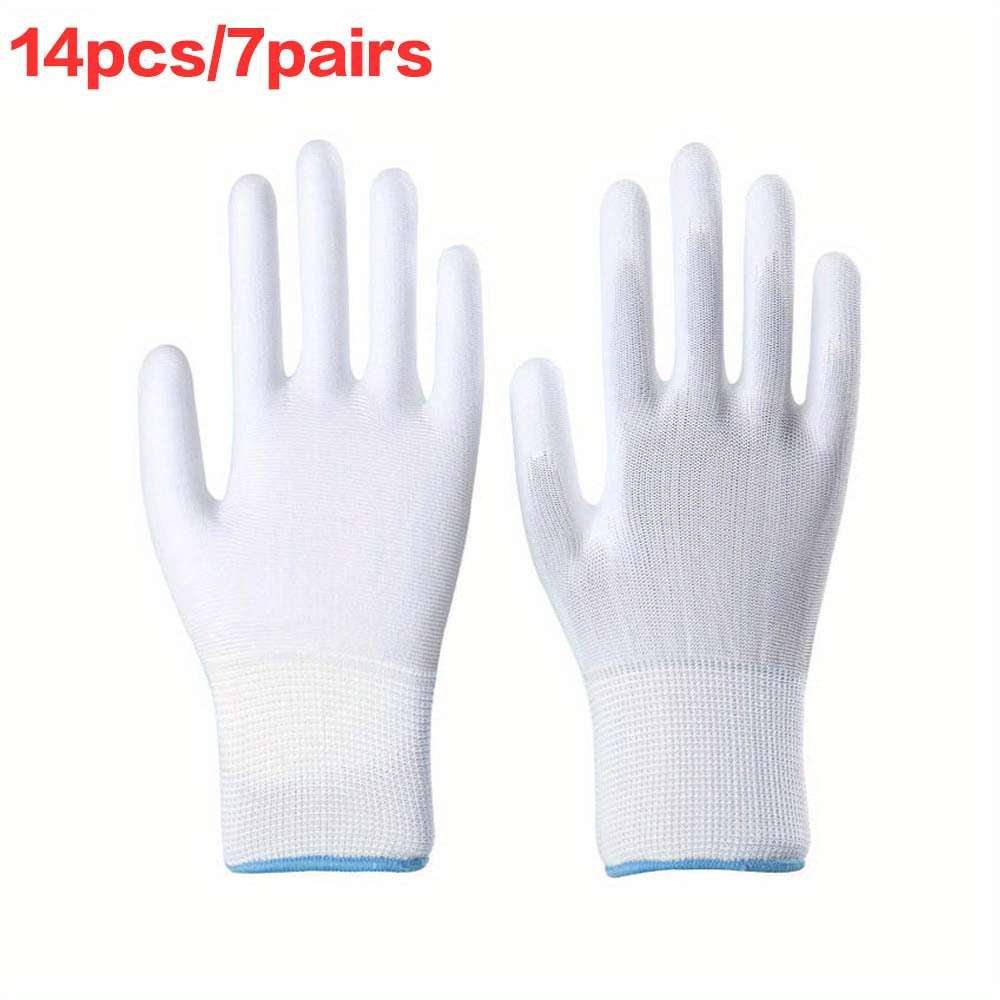 7 Pairs White Size L Multi Purpose Work Gloves