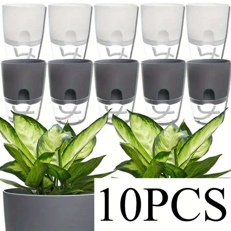 10-Pack Of Self-Absorbing Double-Layer Plastic Flower Pots