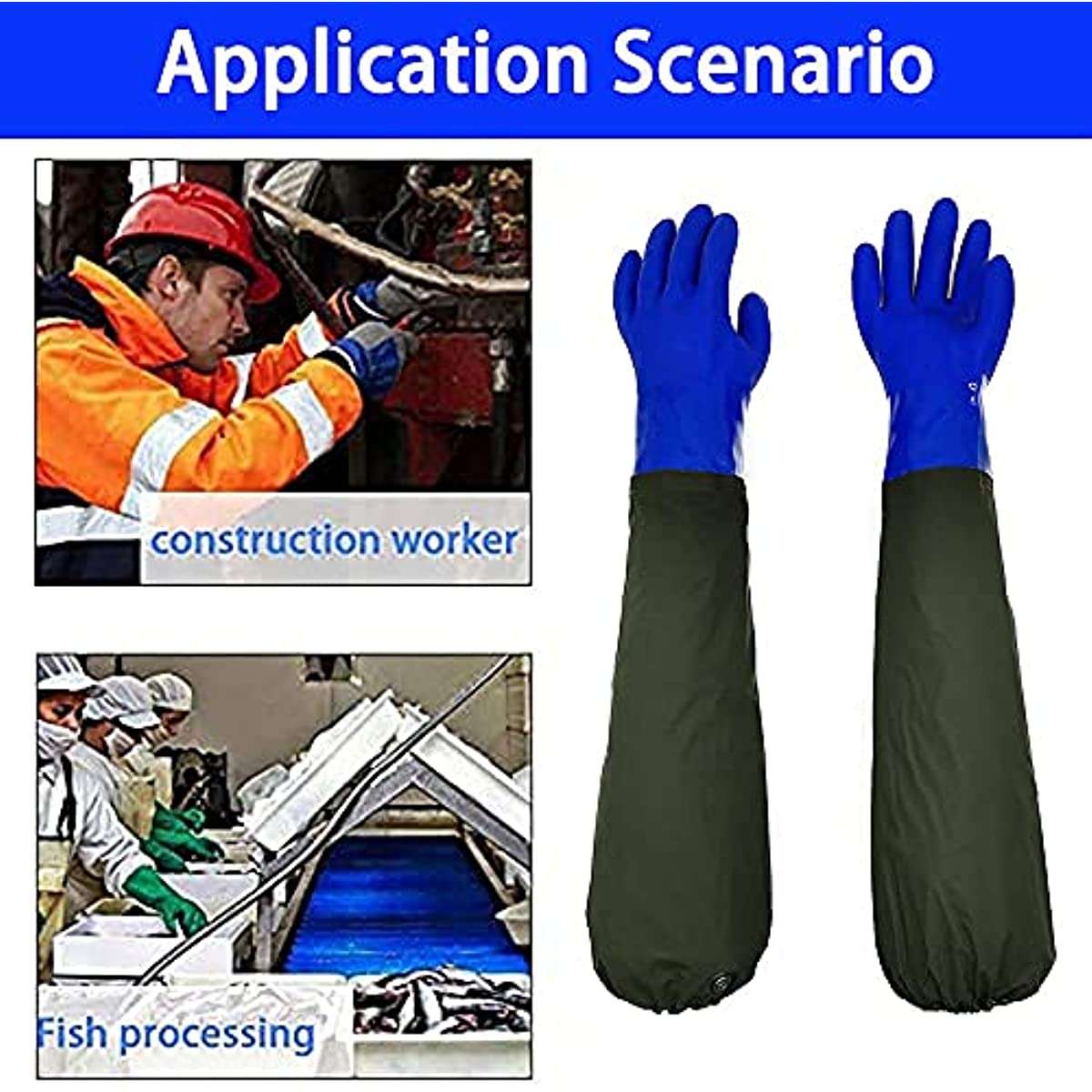 1 Pair Blue 71.12cm Household Cleaning Gloves