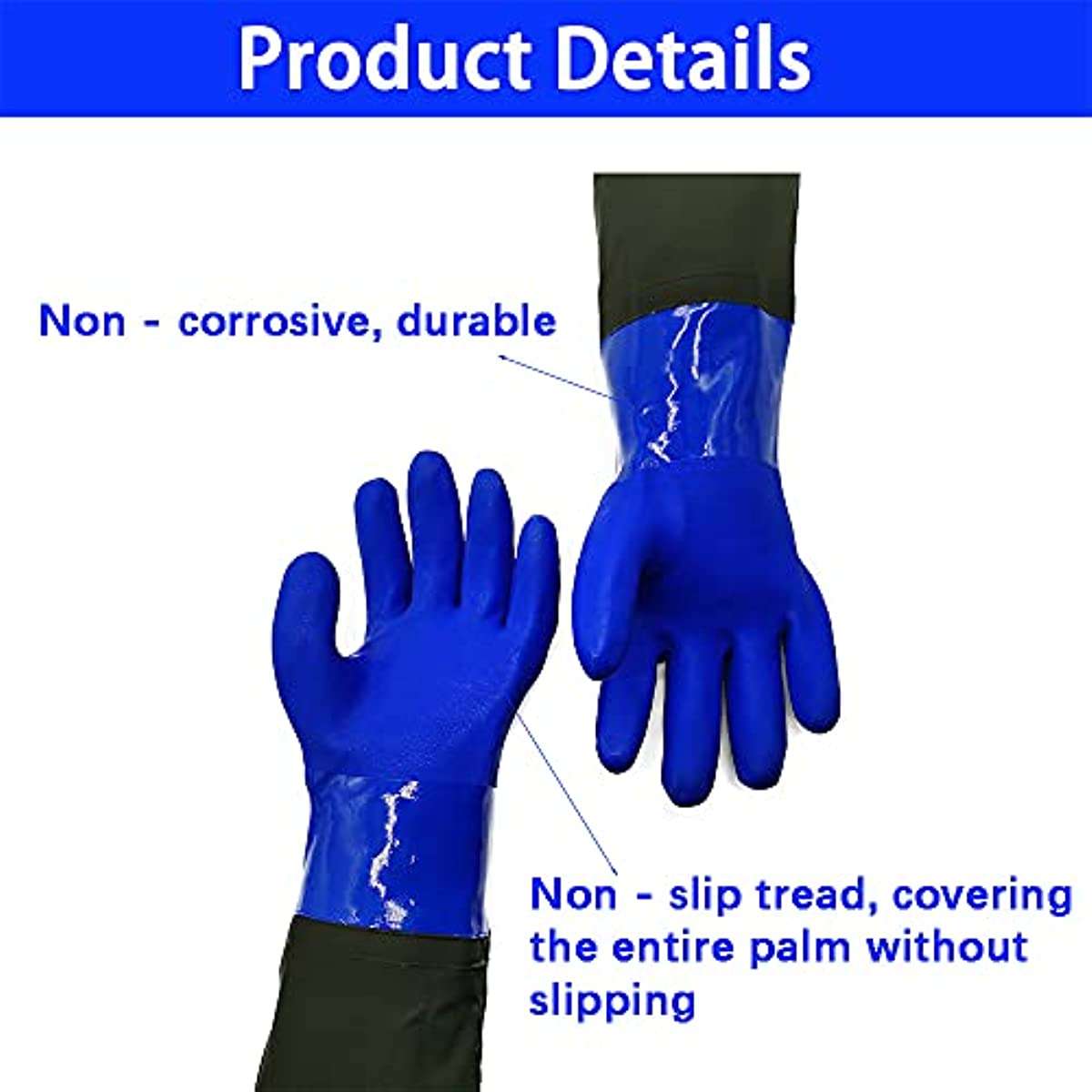 1 Pair Blue 71.12cm Household Cleaning Gloves