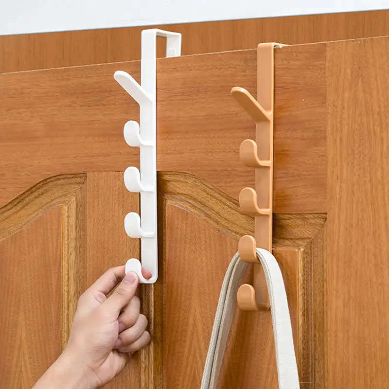 Over-The-Door Plastic Hanger In Easy Install Space-Saving Hook Rack