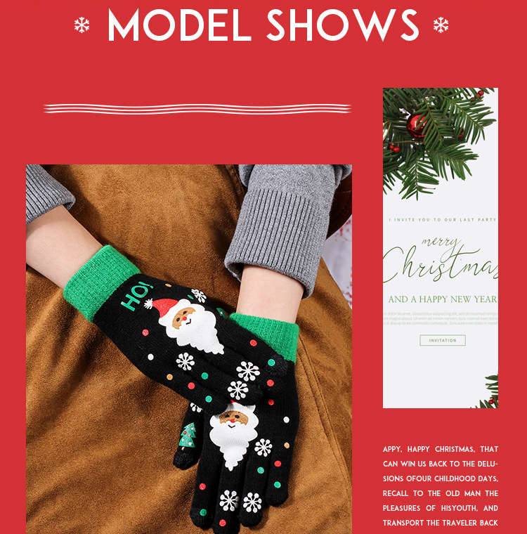 1 Pair Red Size Small Children  Warm Gloves