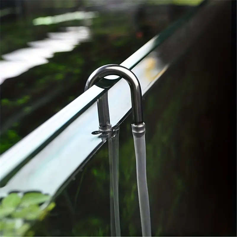 4 Pieces Stainless Steel U-Shaped Aquarium Air Hose Connectors