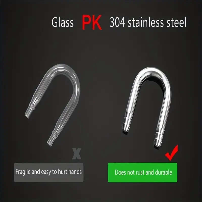4 Pieces Stainless Steel U-Shaped Aquarium Air Hose Connectors