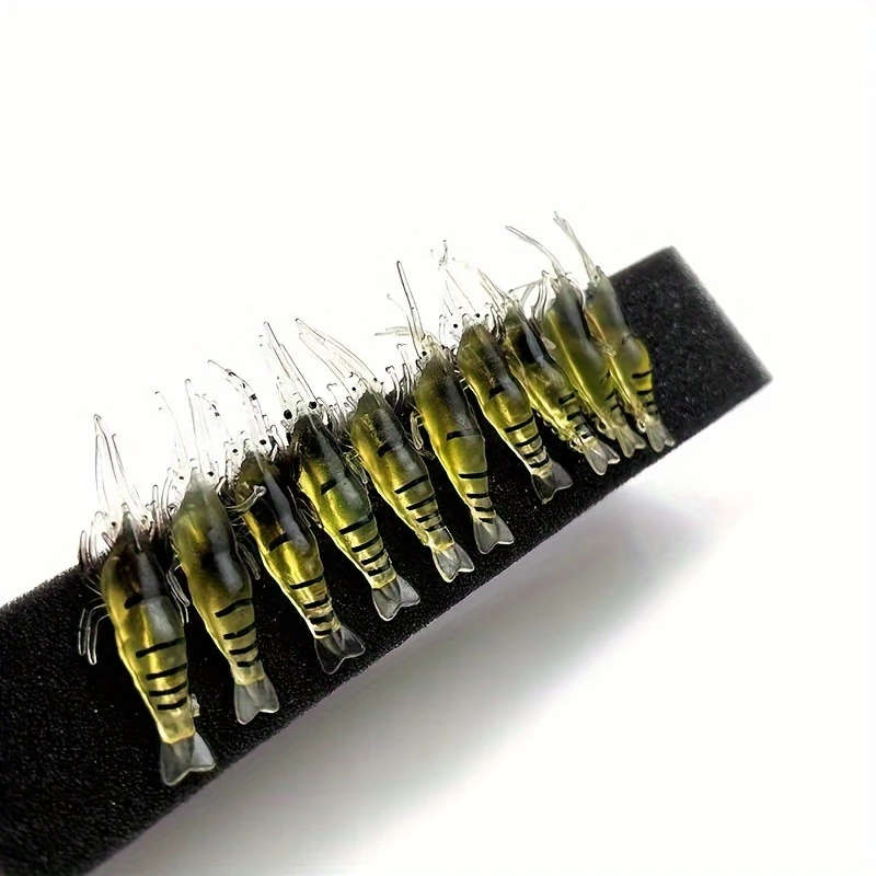 10pcs Of Realistic Hooked Soft Shrimp Simulated Soft Worm Shrimp Lure Lure Artificial Lure Bionic