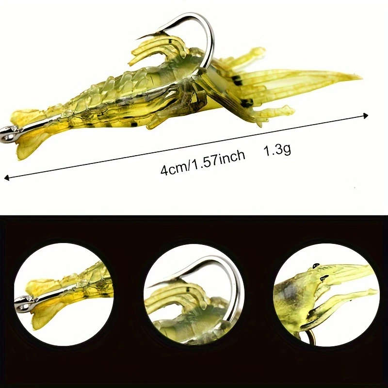 10pcs Of Realistic Hooked Soft Shrimp Simulated Soft Worm Shrimp Lure Lure Artificial Lure Bionic