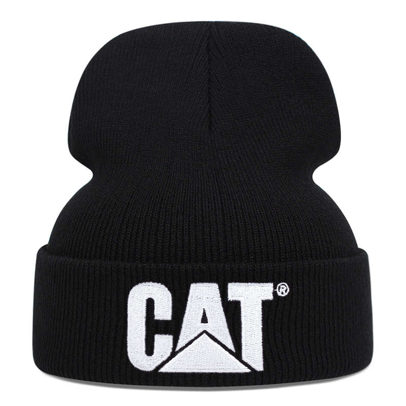 Casual Unisex Hip Hop Beanie Solid Color Elastic Knit Hats Letter Embroidery Skull Cap Simpl