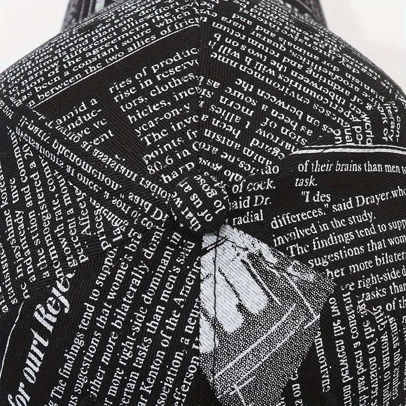 Vintage Printed Baseball Cap Casual Unisex Newspaper Cap Lightweight Adjustable Dad Hats For Wo