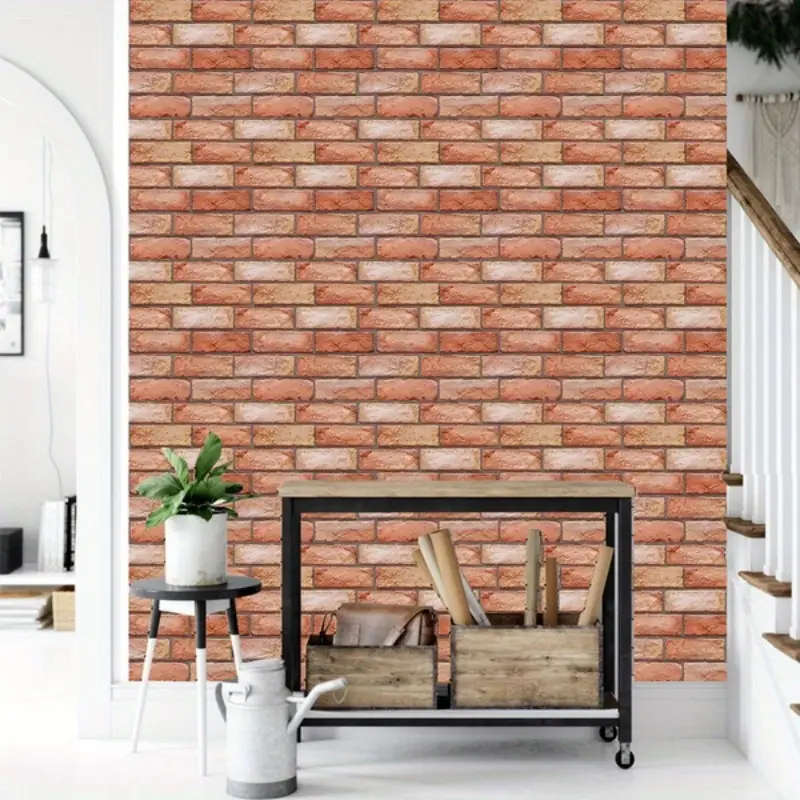 20 PCS 3D Red Brick Wall Tile Stickers