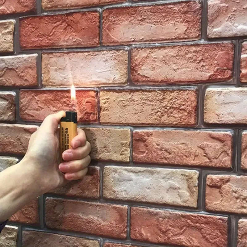 20 PCS 3D Red Brick Wall Tile Stickers