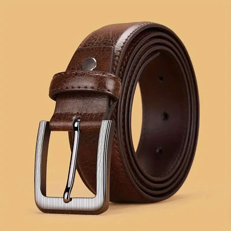 Men's Leather Belt With Metal Buckle