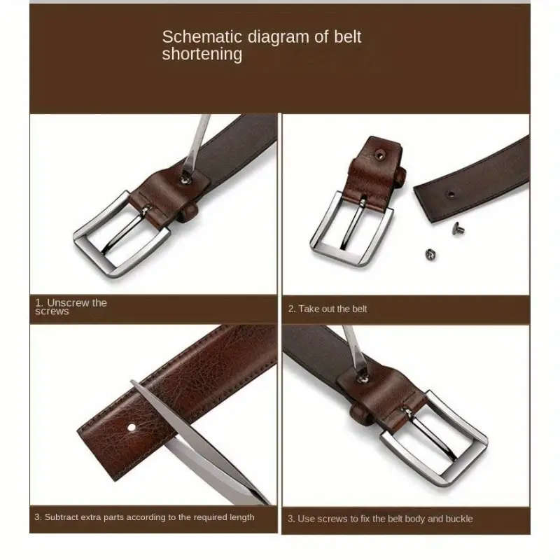 Men's Leather Belt With Metal Buckle