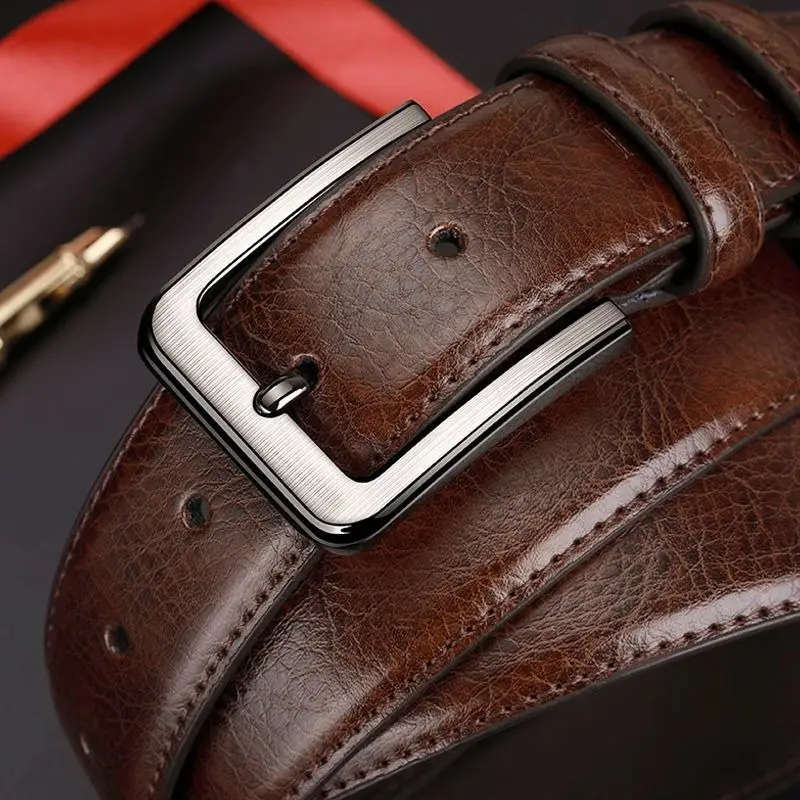Men's Leather Belt With Metal Buckle