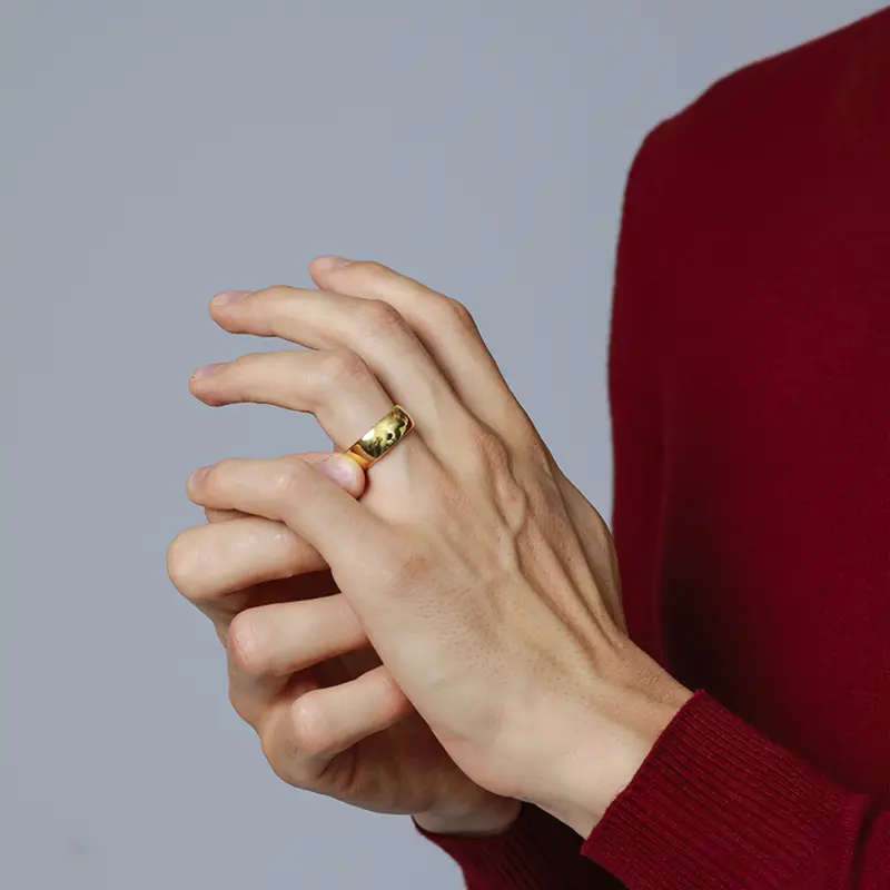 24K Gold Plated Stainless Steel Single Ring