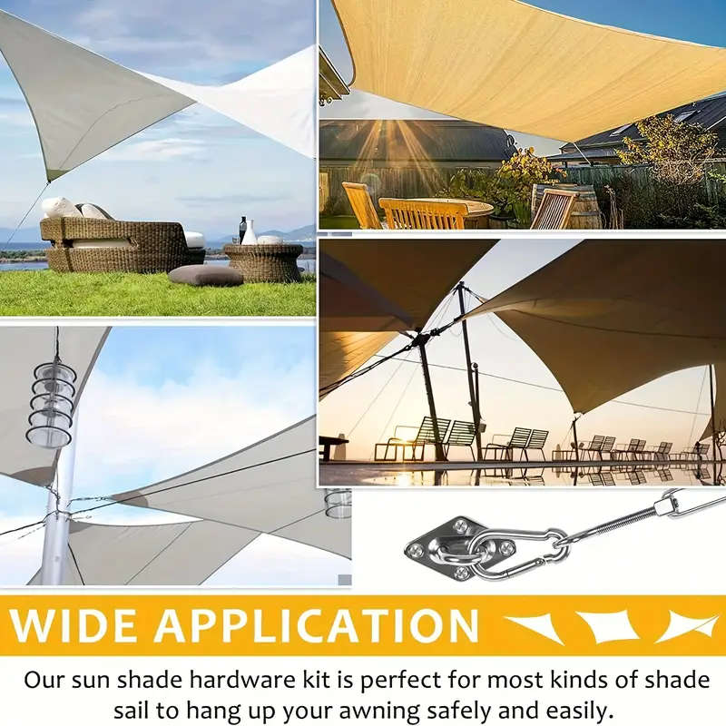 Complete Shade Sail Hardware Kit For Triangular And Rectangular Installations