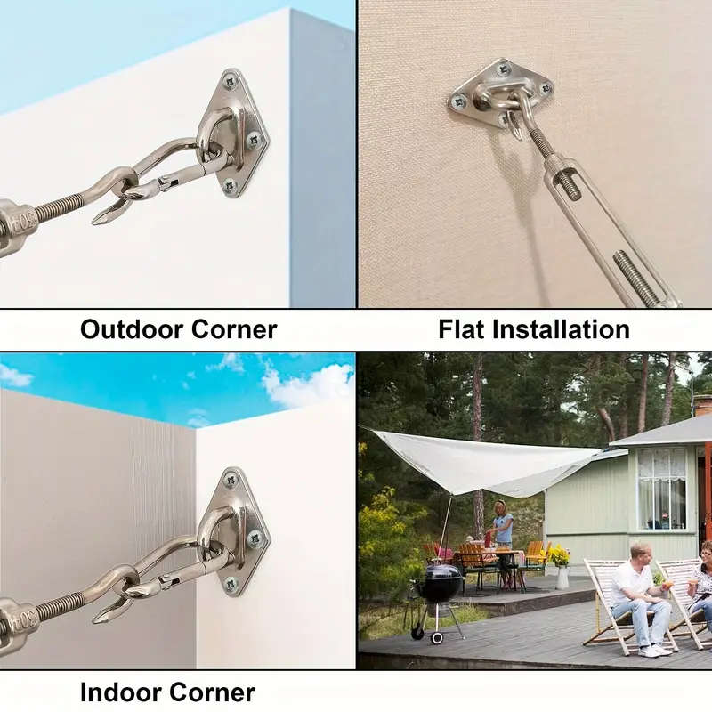 Complete Shade Sail Hardware Kit For Triangular And Rectangular Installations