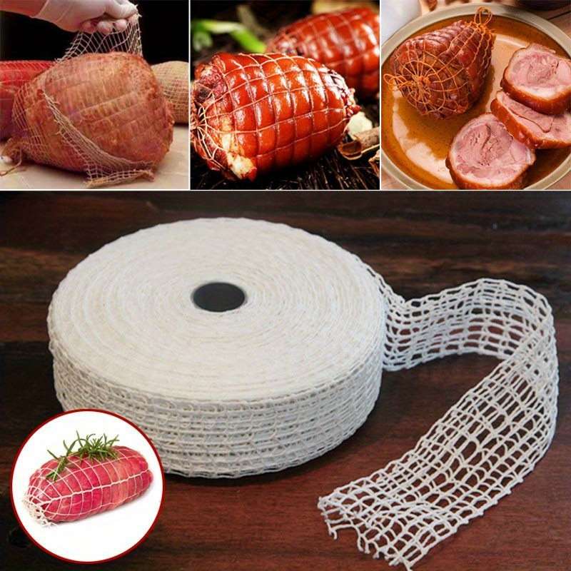 Multi-Layer Elastic Meat Mesh Roll Durable Sock Rope for Smoked Meat Preparation Cooking
