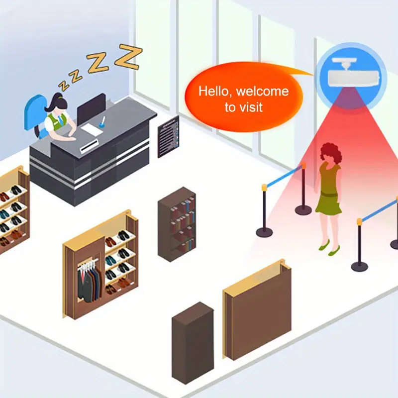 1pc Wireless Infrared Motion Sensor Doorbell Battery-Powered Easy Installation Secure Guest Alert Ch