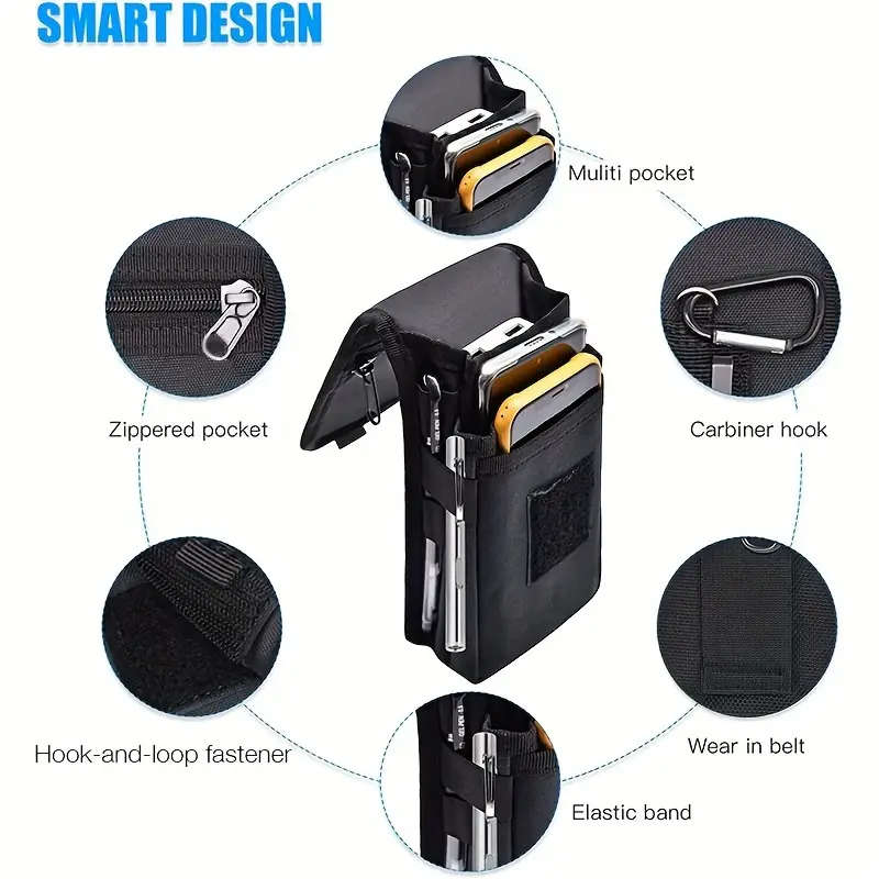 1pc Large Capacity Men's Wallet With Phone Pouch Multi-Compartment Card Holder Belt Loop Pouch Flip