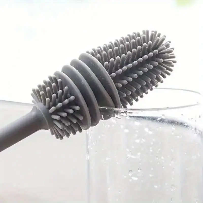 Easy-Clean Silicone Bottle Brush With Long Handle