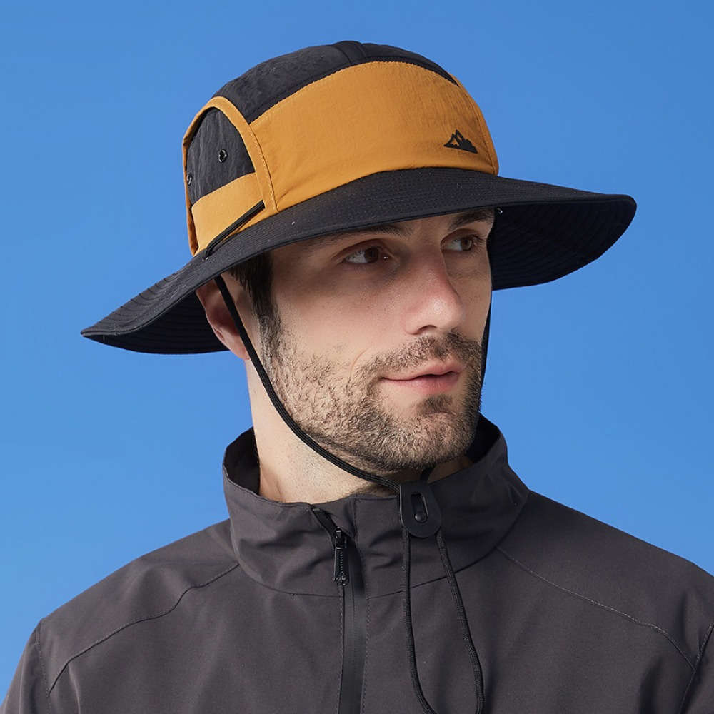 1pc Fisherman'S Hat Color-Blocked Right Peak